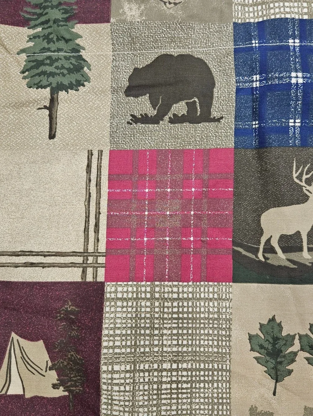 VTG Kimlor Mills Rustic Cabin Lodge Pillow Shams Woods Deer Bear Plaid Trees